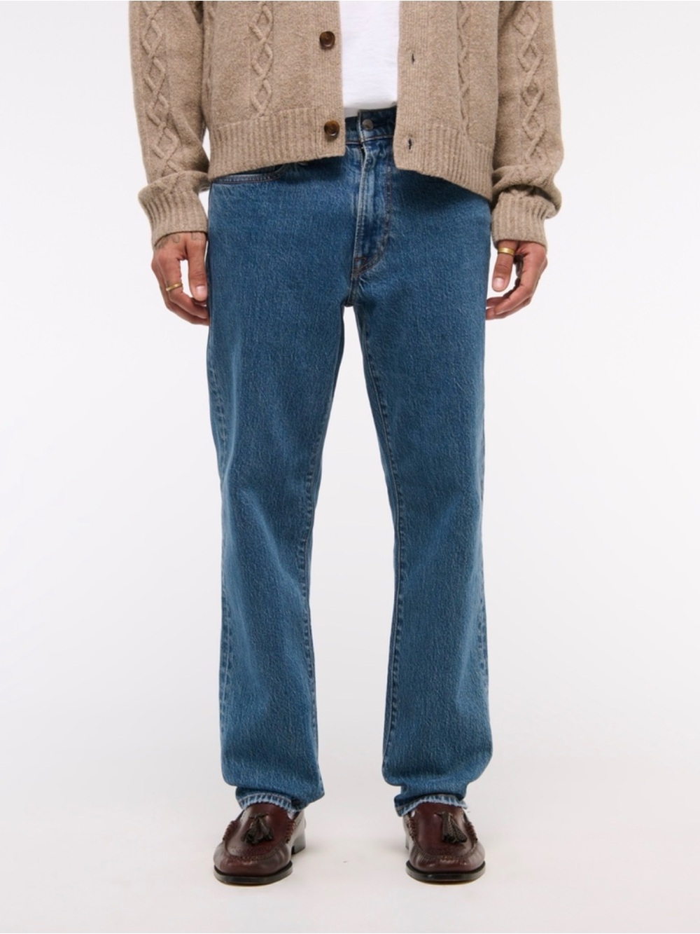 Abercrombie 90s Straight Jean Medium Wash Vintage Stretch Denim 30x34 NWT